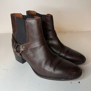 Frye Brown Leather Ankle Boots